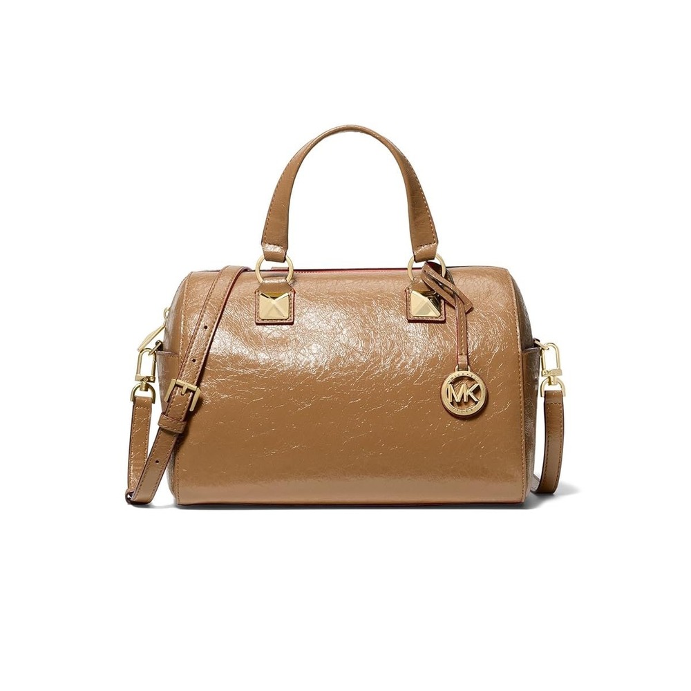 NWT‎ MICHAEL Michael Kors Grayson Medium Duffle Satchel in Husk Brown